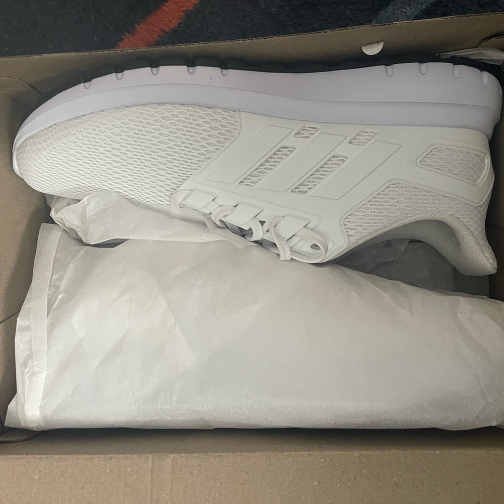 Adidas Men's All-White Mesh Sneakers